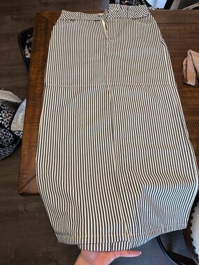 Striped Midi Skirt in Black and White